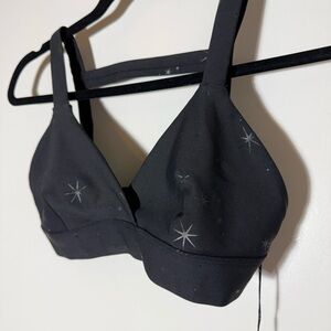 NWT Carbon38 Black Nova Star Print Sports Bra